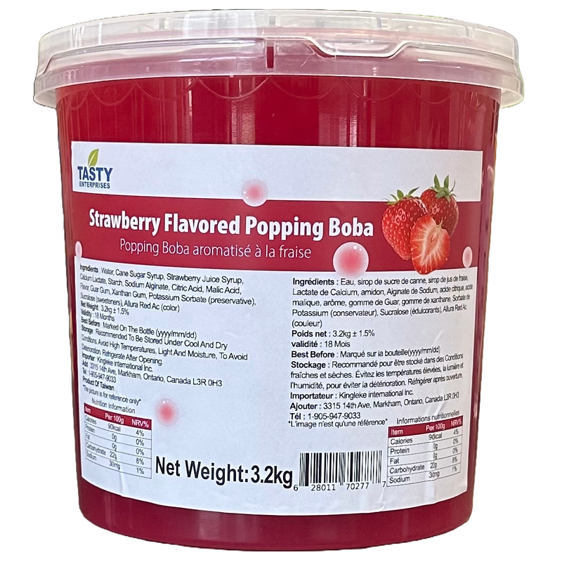 "Tasty" Strawberry Popping Boba "Tasty" 草莓爆爆珠 [3.2kg]