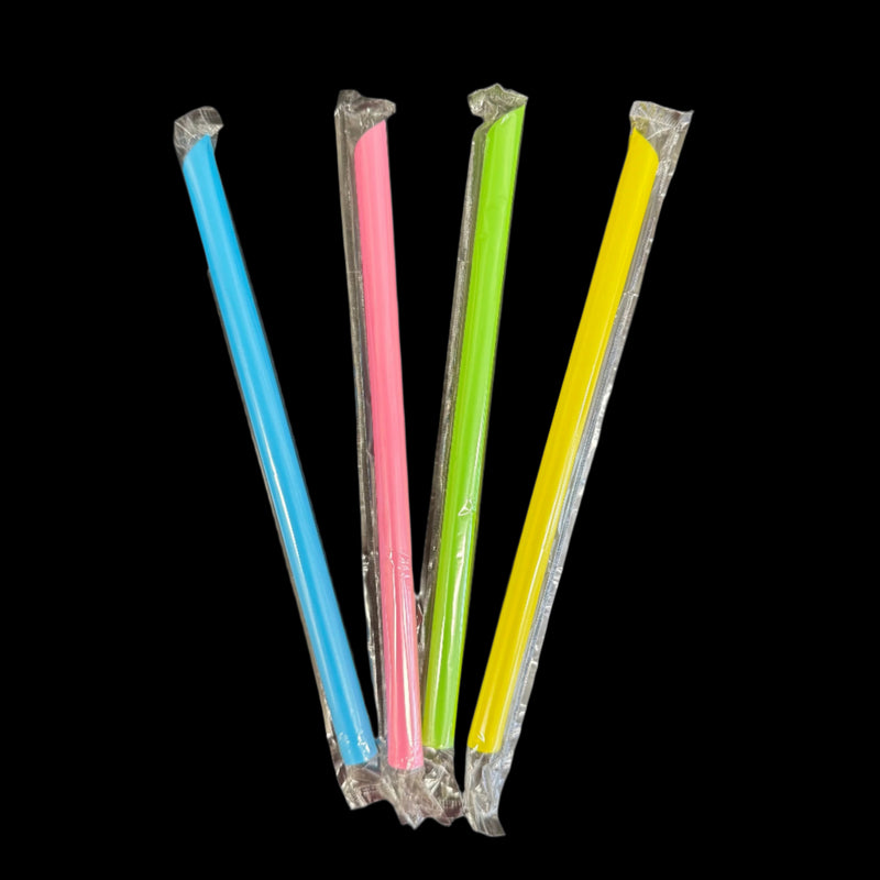 "Tasty" Plastic Straw - Multicolor, Wrapped 9"包套彩色塑料吸管[12*230mm] [2000pc/case]