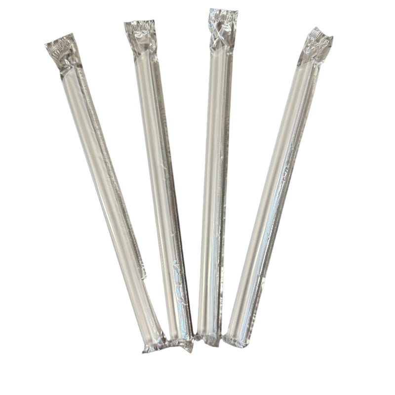 "Tasty" Plastic Straw - Transparent, Wrapped 9"包套透明塑料吸管[12*230mm] [2000pc/case]