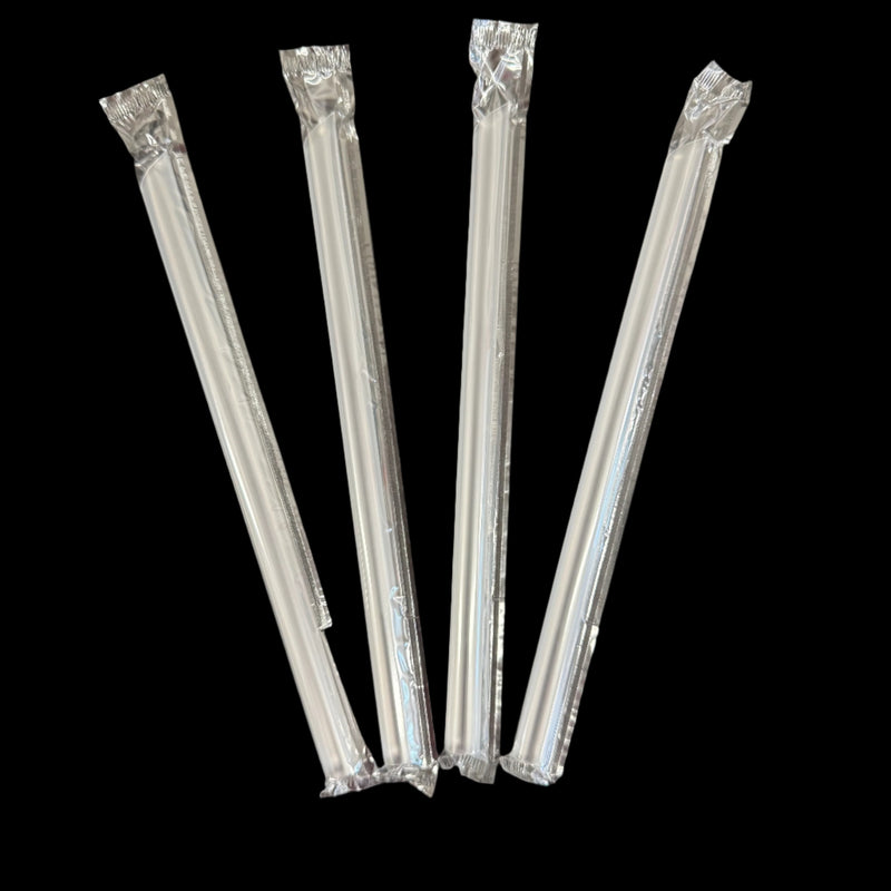 "Tasty" Plastic Straw - Transparent, Wrapped 9"包套透明塑料吸管[12*230mm] [2000pc/case]
